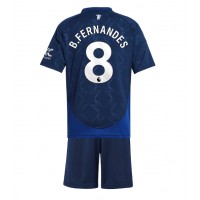 Fotbalové Dres Manchester United Bruno Fernandes #8 Dětské Venkovní 2024-25 Krátký Rukáv (+ trenýrky)